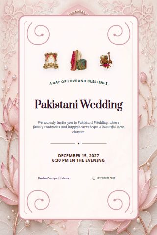 Pakistani Wedding invitation preview