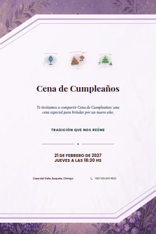 Adult Birthday Dinner invitation design