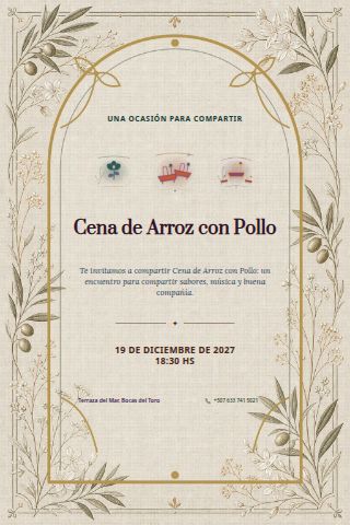 Arroz con Pollo Dinner invitation design