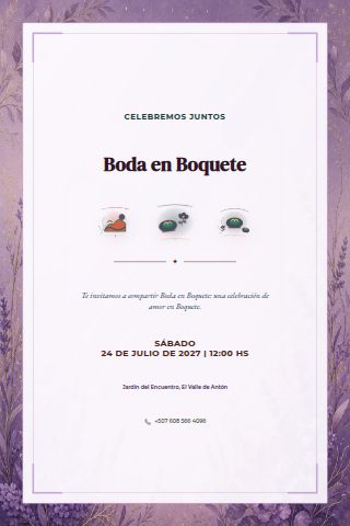 Boquete Mountain Wedding invitation design