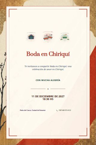Chiriquí Garden Wedding invitation design