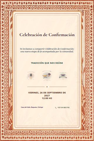 Confirmation Celebration invitation design