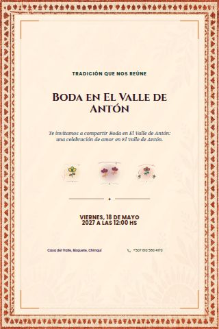 El Valle Wedding invitation design