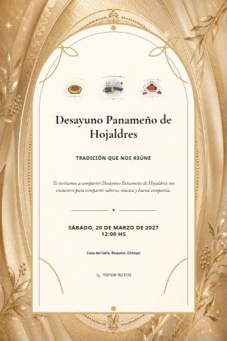 Panamanian Hojaldre Breakfast invitation design preview