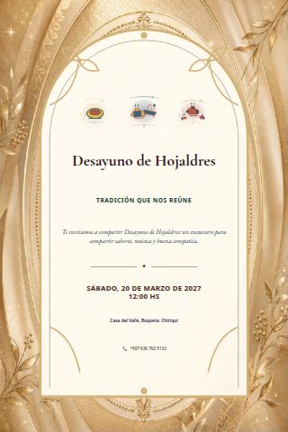 Hojaldre Breakfast invitation design