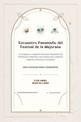 Panamanian Mejorana Festival Gathering invitation design preview