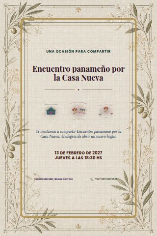 Panamanian New Home Gathering invitation design preview