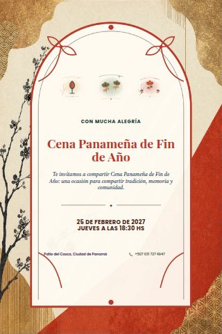 Panamanian New Year's Eve Dinner invitation design preview