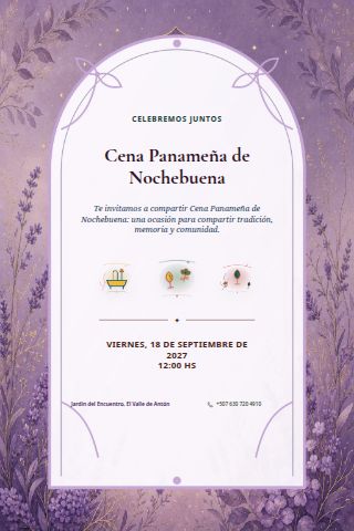 Panamanian Nochebuena Dinner invitation design preview