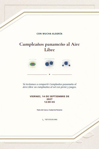 Panamanian Outdoor Birthday Picnic invitation design preview