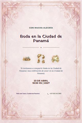 Panama City Wedding invitation design