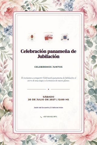 Panamanian Retirement Celebration invitation design preview