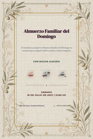 Sunday Family Lunch invitation design