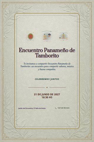 Panamanian Tamborito Social invitation design preview