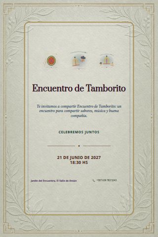 Tamborito Social invitation design