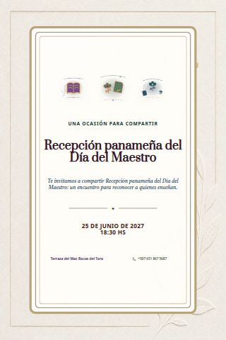 Panamanian Teachers' Day Reception invitation design preview
