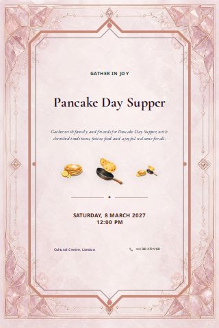 Pancake Day Supper invitation preview