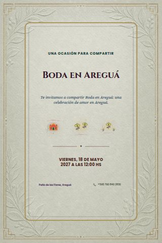 Areguá Garden Wedding invitation design