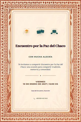 Chaco Peace Day Gathering invitation design