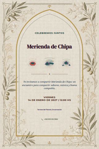 Chipa Merienda invitation design