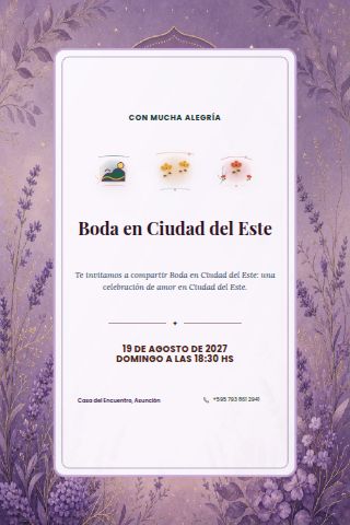 Ciudad del Este Wedding invitation design