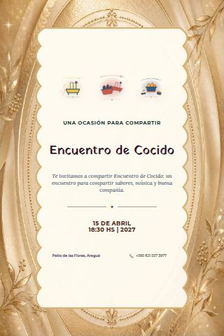 Cocido Gathering invitation design
