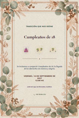 Eighteenth Birthday invitation design