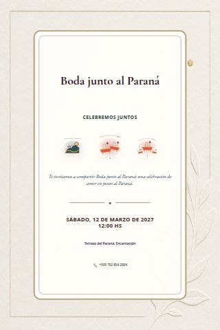 Encarnación Riverside Wedding invitation design