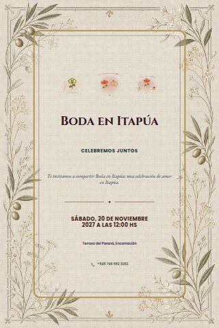 Itapúa Garden Wedding invitation design