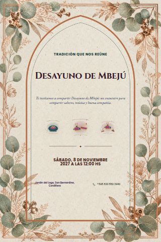 Mbejú Breakfast invitation design