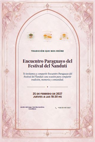 Paraguayan Ñandutí Festival Gathering invitation design preview