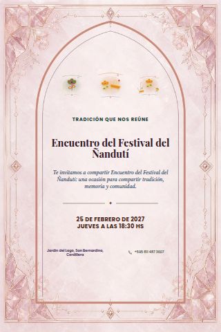 Ñandutí Festival Gathering invitation design
