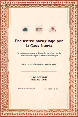 Paraguayan New Home Gathering invitation design preview