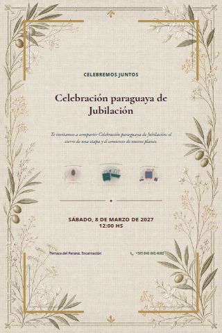 Paraguayan Retirement Celebration invitation design preview