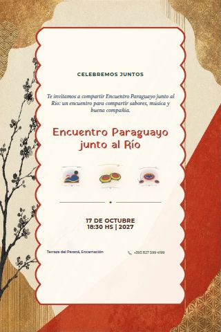 Paraguayan Riverside Gathering invitation design preview