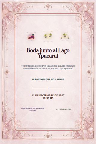 San Bernardino Lakeside Wedding invitation design