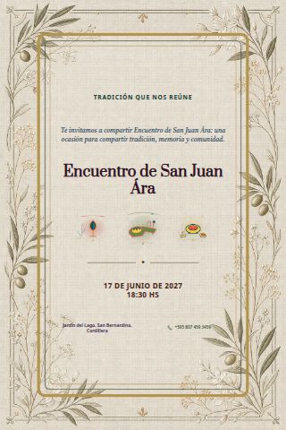 San Juan Ára Gathering invitation design