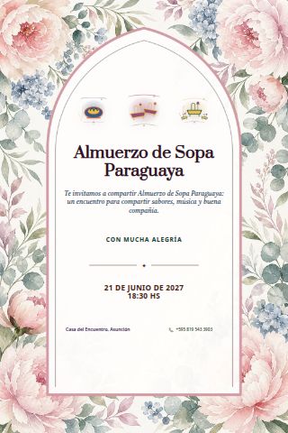 Paraguayan Sopa Paraguaya Lunch invitation design preview