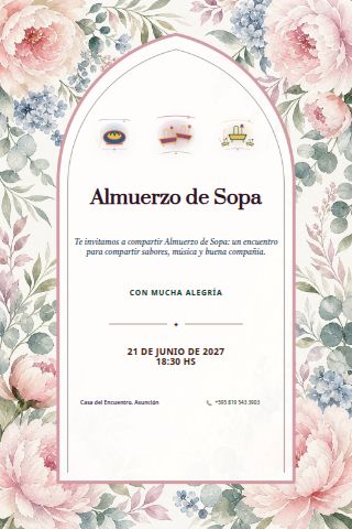 Sopa Paraguaya Lunch invitation design