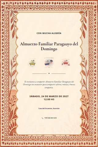 Paraguayan Sunday Family Lunch invitation design preview