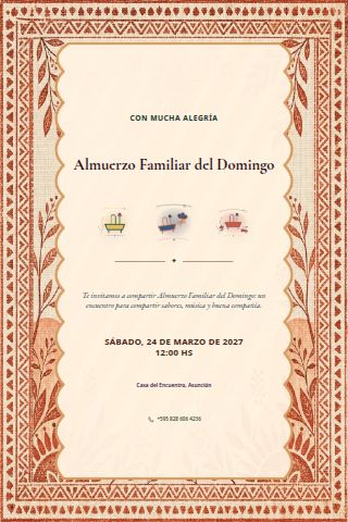 Sunday Family Lunch invitation design