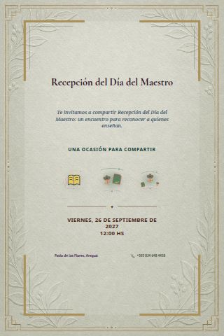 Teachers' Day Reception invitation design