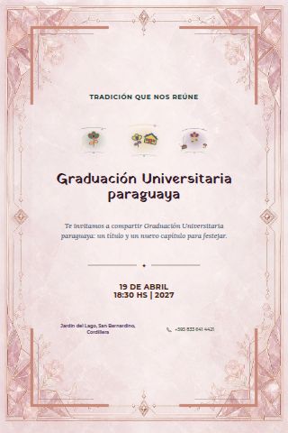 Paraguayan University Graduation invitation design preview