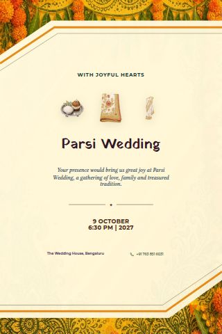 Parsi Wedding invitation preview