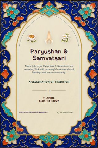 Paryushan & Samvatsari invitation preview