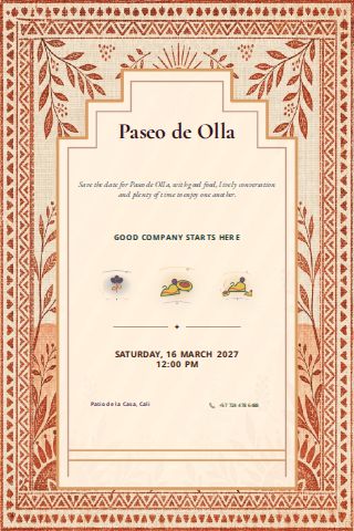 Paseo de Olla invitation design preview