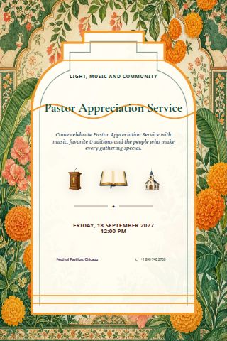 Pastor Appreciation Service invitation preview