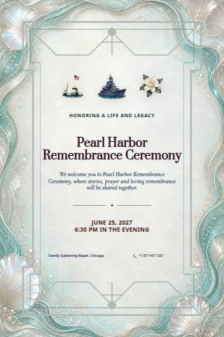 Pearl Harbor Remembrance Ceremony invitation preview