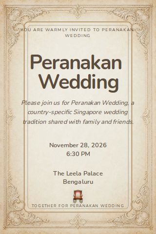 Peranakan Wedding invitation design preview