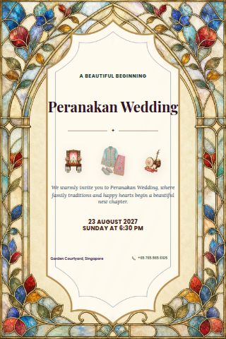 Peranakan Wedding invitation preview